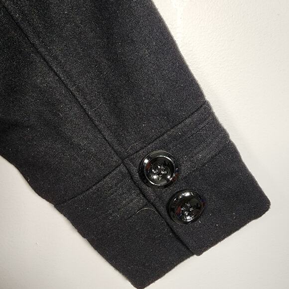 Steve Madden Women Peacoat Belted Wool Blend Black Lined Size XL Pockets Outdoor - Picture 8 of 14
